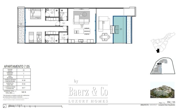 Floor Plan 1 - Luxury new built homes in Los Cristianos, Tenerife